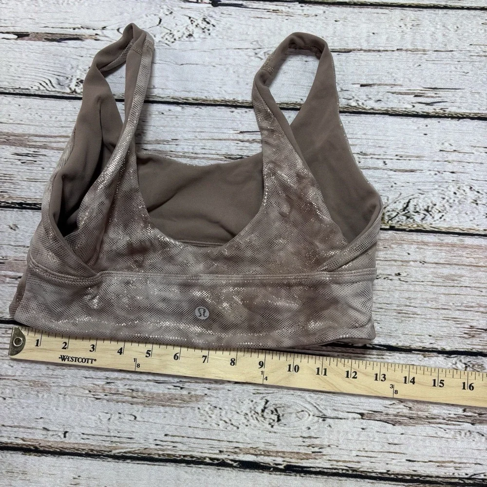 Lululemon Align Pullover Sports Bra Brown Shine  Sz 8 Reversible Brown